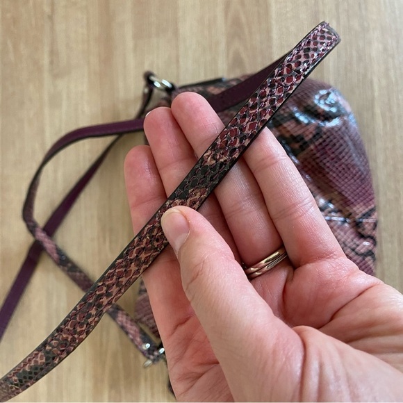 Coach Snakeskin Python Burgundy Purple Silver Small Crossbody Purse Bag - Picture 9 of 11